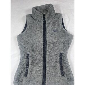 Patagonia Reversible Fleece Vest Womens Small Gray Sherpa Zip Cozy Outdoor